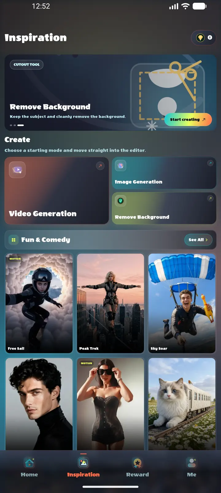 Inspiration screen